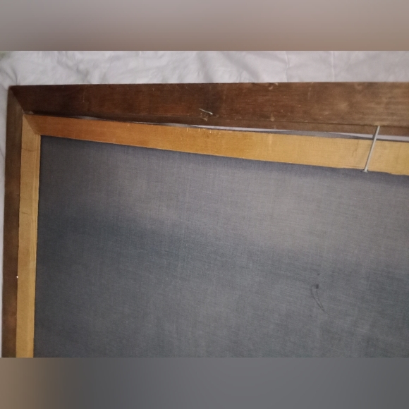 Mid Century Modern Velvet Hunting Hound Dogs Painting Signed - Picture 8 of 11